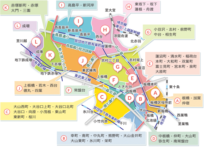 板橋区の地図